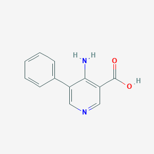 molecular formula C12H10N2O2 B6650353 4-Amino-5-phenylnicotinic acid 