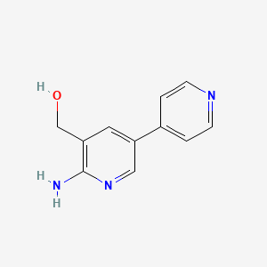 molecular formula C11H11N3O B6650386 (6-Amino-[3,4'-bipyridin]-5-yl)methanol 