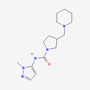 molecular formula C15H25N5O B6650457 N-(2-methylpyrazol-3-yl)-3-(piperidin-1-ylmethyl)pyrrolidine-1-carboxamide 