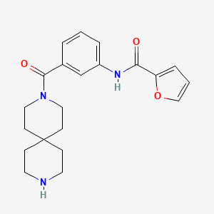 molecular formula C21H25N3O3 B6650555 N-[3-(3,9-diazaspiro[5.5]undecane-3-carbonyl)phenyl]furan-2-carboxamide 
