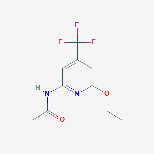 molecular formula C10H11F3N2O2 B6650598 N-[6-ethoxy-4-(trifluoromethyl)pyridin-2-yl]acetamide 