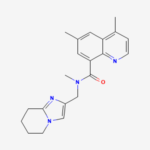 molecular formula C21H24N4O B6650605 N,4,6-trimethyl-N-(5,6,7,8-tetrahydroimidazo[1,2-a]pyridin-2-ylmethyl)quinoline-8-carboxamide 