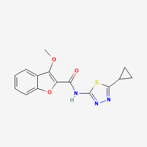 molecular formula C15H13N3O3S B6650632 N-(5-cyclopropyl-1,3,4-thiadiazol-2-yl)-3-methoxy-1-benzofuran-2-carboxamide 