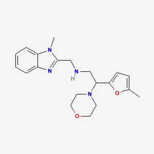 molecular formula C20H26N4O2 B6650755 N-[(1-methylbenzimidazol-2-yl)methyl]-2-(5-methylfuran-2-yl)-2-morpholin-4-ylethanamine 
