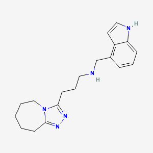 molecular formula C19H25N5 B6650758 N-(1H-indol-4-ylmethyl)-3-(6,7,8,9-tetrahydro-5H-[1,2,4]triazolo[4,3-a]azepin-3-yl)propan-1-amine 