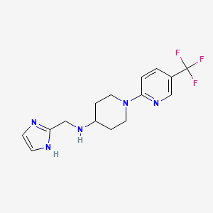 molecular formula C15H18F3N5 B6650768 N-(1H-imidazol-2-ylmethyl)-1-[5-(trifluoromethyl)pyridin-2-yl]piperidin-4-amine 