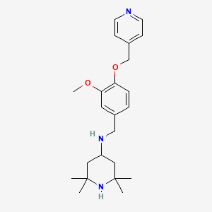 molecular formula C23H33N3O2 B6650884 N-[[3-methoxy-4-(pyridin-4-ylmethoxy)phenyl]methyl]-2,2,6,6-tetramethylpiperidin-4-amine 