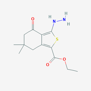 Ethyl 3-hydrazinyl-6,6-dimethyl-4-oxo-4,5,6,7-tetrahydro-2-benzothiophene-1-carboxylate