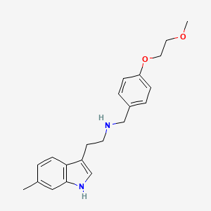 molecular formula C21H26N2O2 B6651010 N-[[4-(2-methoxyethoxy)phenyl]methyl]-2-(6-methyl-1H-indol-3-yl)ethanamine 