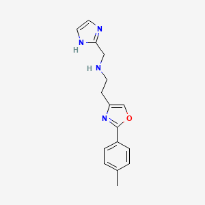 molecular formula C16H18N4O B6651045 N-(1H-imidazol-2-ylmethyl)-2-[2-(4-methylphenyl)-1,3-oxazol-4-yl]ethanamine 