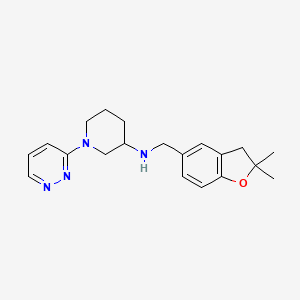 molecular formula C20H26N4O B6651137 N-[(2,2-dimethyl-3H-1-benzofuran-5-yl)methyl]-1-pyridazin-3-ylpiperidin-3-amine 