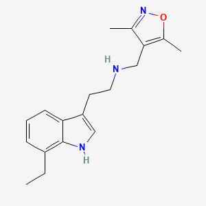 molecular formula C18H23N3O B6651216 N-[(3,5-dimethyl-1,2-oxazol-4-yl)methyl]-2-(7-ethyl-1H-indol-3-yl)ethanamine 
