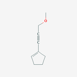 molecular formula C9H12O B066543 Cyclopentene, 1-(3-methoxy-1-propynyl)-(9CI) CAS No. 183786-50-7