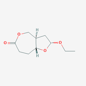 molecular formula C10H16O4 B066566 Furo[3,2-c]oxepin-6(4H)-one,2-ethoxyhexahydro-,(2alpha,3aalpha,8abta)-(9CI) CAS No. 171483-03-7