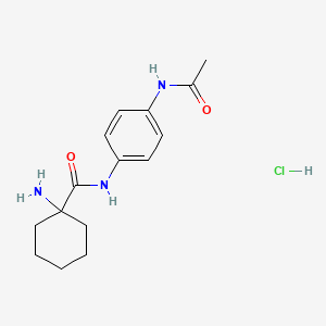 molecular formula C15H22ClN3O2 B6657874 N-(4-acetamidophenyl)-1-aminocyclohexane-1-carboxamide;hydrochloride 