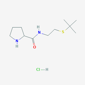molecular formula C11H23ClN2OS B6657935 N-(2-tert-butylsulfanylethyl)pyrrolidine-2-carboxamide;hydrochloride 