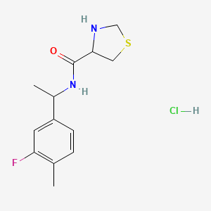 molecular formula C13H18ClFN2OS B6658078 N-[1-(3-fluoro-4-methylphenyl)ethyl]-1,3-thiazolidine-4-carboxamide;hydrochloride 