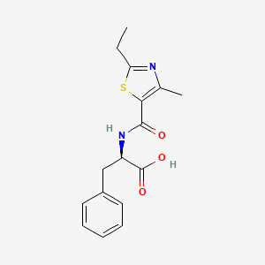 molecular formula C16H18N2O3S B6659313 (2R)-2-[(2-ethyl-4-methyl-1,3-thiazole-5-carbonyl)amino]-3-phenylpropanoic acid 