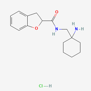 molecular formula C16H23ClN2O2 B6659569 N-[(1-aminocyclohexyl)methyl]-2,3-dihydro-1-benzofuran-2-carboxamide;hydrochloride 