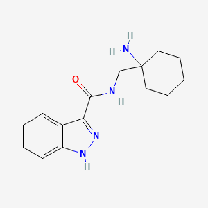 molecular formula C15H20N4O B6659571 N-[(1-aminocyclohexyl)methyl]-1H-indazole-3-carboxamide 