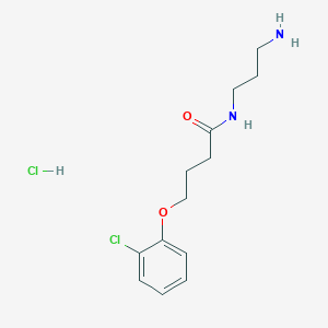 molecular formula C13H20Cl2N2O2 B6659585 N-(3-aminopropyl)-4-(2-chlorophenoxy)butanamide;hydrochloride 