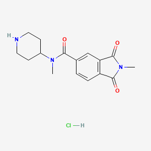 molecular formula C16H20ClN3O3 B6659681 N,2-dimethyl-1,3-dioxo-N-piperidin-4-ylisoindole-5-carboxamide;hydrochloride 