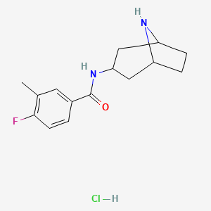 molecular formula C15H20ClFN2O B6659734 N-(8-azabicyclo[3.2.1]octan-3-yl)-4-fluoro-3-methylbenzamide;hydrochloride 