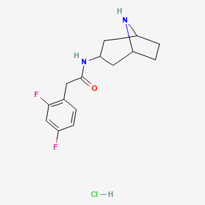 molecular formula C15H19ClF2N2O B6659739 N-(8-azabicyclo[3.2.1]octan-3-yl)-2-(2,4-difluorophenyl)acetamide;hydrochloride 