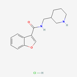 molecular formula C15H19ClN2O2 B6659769 N-(piperidin-3-ylmethyl)-1-benzofuran-3-carboxamide;hydrochloride 