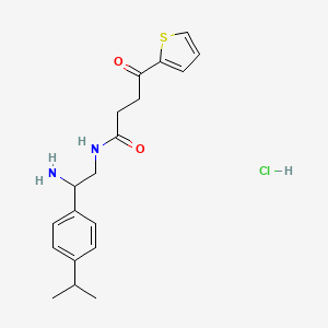 molecular formula C19H25ClN2O2S B6659873 N-[2-amino-2-(4-propan-2-ylphenyl)ethyl]-4-oxo-4-thiophen-2-ylbutanamide;hydrochloride 
