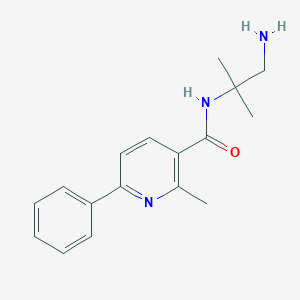 molecular formula C17H21N3O B6659878 N-(1-amino-2-methylpropan-2-yl)-2-methyl-6-phenylpyridine-3-carboxamide 
