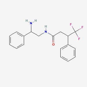molecular formula C18H19F3N2O B6659884 N-(2-amino-2-phenylethyl)-4,4,4-trifluoro-3-phenylbutanamide 