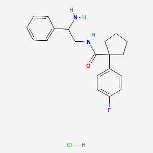 molecular formula C20H24ClFN2O B6659889 N-(2-amino-2-phenylethyl)-1-(4-fluorophenyl)cyclopentane-1-carboxamide;hydrochloride 