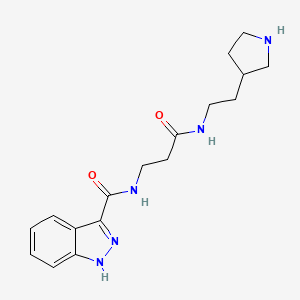 molecular formula C17H23N5O2 B6659934 N-[3-oxo-3-(2-pyrrolidin-3-ylethylamino)propyl]-1H-indazole-3-carboxamide 