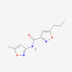 molecular formula C11H13N3O3 B6660010 N-(5-methyl-1,2-oxazol-3-yl)-5-propyl-1,2-oxazole-3-carboxamide 