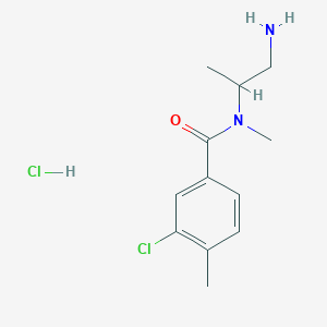 molecular formula C12H18Cl2N2O B6660036 N-(1-aminopropan-2-yl)-3-chloro-N,4-dimethylbenzamide;hydrochloride 