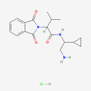 molecular formula C18H24ClN3O3 B6660084 N-(2-amino-1-cyclopropylethyl)-2-(1,3-dioxoisoindol-2-yl)-3-methylbutanamide;hydrochloride 