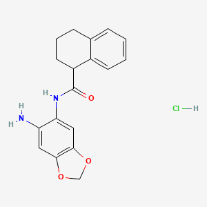 molecular formula C18H19ClN2O3 B6660090 N-(6-amino-1,3-benzodioxol-5-yl)-1,2,3,4-tetrahydronaphthalene-1-carboxamide;hydrochloride 