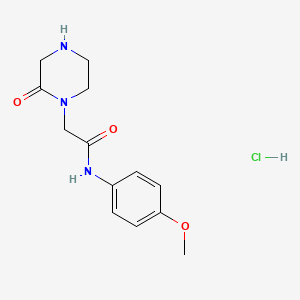 molecular formula C13H18ClN3O3 B6660172 N-(4-methoxyphenyl)-2-(2-oxopiperazin-1-yl)acetamide;hydrochloride 