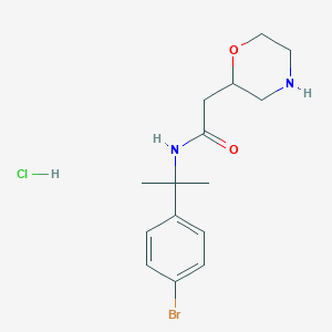 molecular formula C15H22BrClN2O2 B6660285 N-[2-(4-bromophenyl)propan-2-yl]-2-morpholin-2-ylacetamide;hydrochloride 