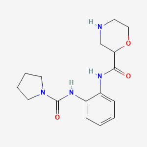 molecular formula C16H22N4O3 B6660293 N-[2-(pyrrolidine-1-carbonylamino)phenyl]morpholine-2-carboxamide 