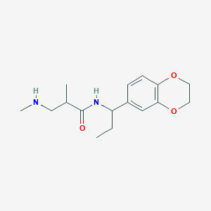 molecular formula C16H24N2O3 B6660298 N-[1-(2,3-dihydro-1,4-benzodioxin-6-yl)propyl]-2-methyl-3-(methylamino)propanamide 