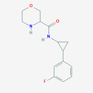 molecular formula C14H17FN2O2 B6660309 N-[2-(3-fluorophenyl)cyclopropyl]morpholine-3-carboxamide 