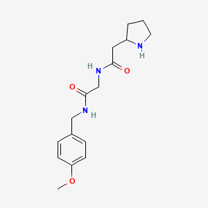 molecular formula C16H23N3O3 B6660317 N-[2-[(4-methoxyphenyl)methylamino]-2-oxoethyl]-2-pyrrolidin-2-ylacetamide 