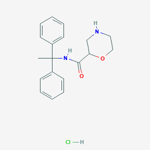 molecular formula C19H23ClN2O2 B6660360 N-(1,1-diphenylethyl)morpholine-2-carboxamide;hydrochloride 