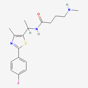 molecular formula C17H22FN3OS B6660388 N-[1-[2-(4-fluorophenyl)-4-methyl-1,3-thiazol-5-yl]ethyl]-4-(methylamino)butanamide 