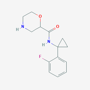 molecular formula C14H17FN2O2 B6660424 N-[1-(2-fluorophenyl)cyclopropyl]morpholine-2-carboxamide 