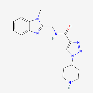 molecular formula C17H21N7O B6660491 N-[(1-methylbenzimidazol-2-yl)methyl]-1-piperidin-4-yltriazole-4-carboxamide 