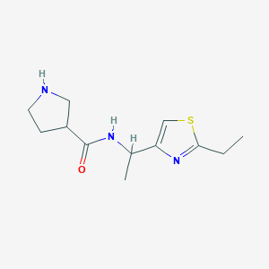 molecular formula C12H19N3OS B6660515 N-[1-(2-ethyl-1,3-thiazol-4-yl)ethyl]pyrrolidine-3-carboxamide 