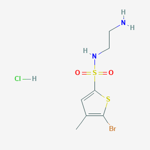 molecular formula C7H12BrClN2O2S2 B6660861 N-(2-aminoethyl)-5-bromo-4-methylthiophene-2-sulfonamide;hydrochloride 